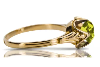 Anneau Péridot jaune Or jaune 14 carats Vintage vrc023y